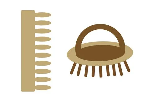 Comb and brush for combing dog or cat hair. Accessories for pets. Shop concep Stock Illustration