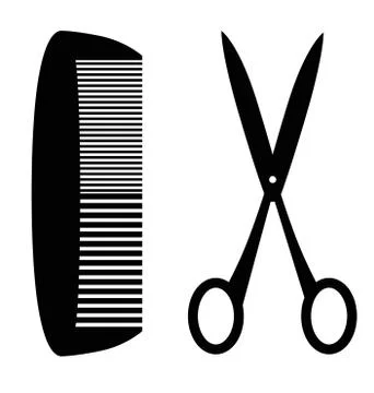 Comb and scissors イラスト素材