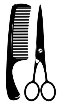 Comb and scissors Stock Illustration