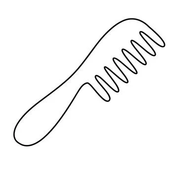 Comb black and white vector illustration for kids coloring page. Stock Illustration