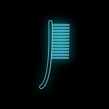 Comb blue neon glowing icon sign on dark background 스톡 일러스트