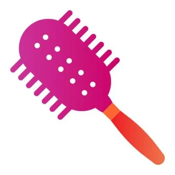 Comb flat icon. Hairbrush vector illustration isolated on white. Hairstyle Stock Illustration