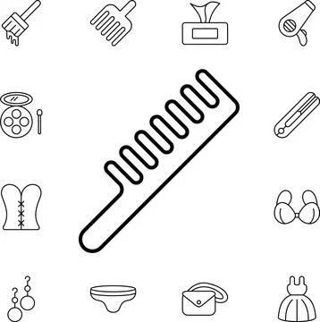 Comb flat vector icon in beauty pack Stock Illustration