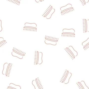 Comb groomer glyph vector seamless pattern flat Stock Illustration