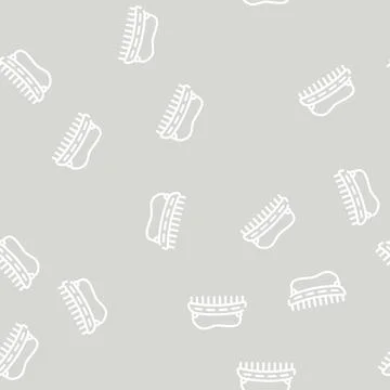 Comb groomer line vector seamless pattern flat Stock Illustration