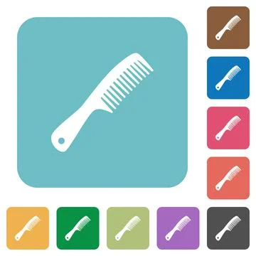 Comb with handle rounded square flat icons Illustration