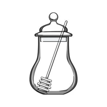 Comb honey jar cartoon vector illustration Stock Illustration