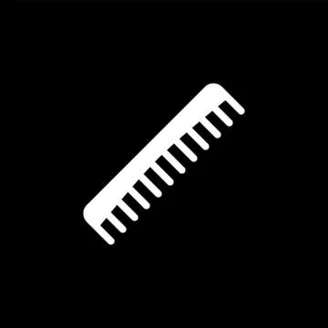 Comb Icon On Black Background. Black Flat Style Vector Illustration. Stock Illustration
