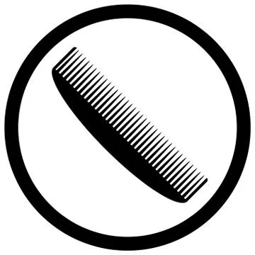 Comb icon black white design flat Stock Illustration