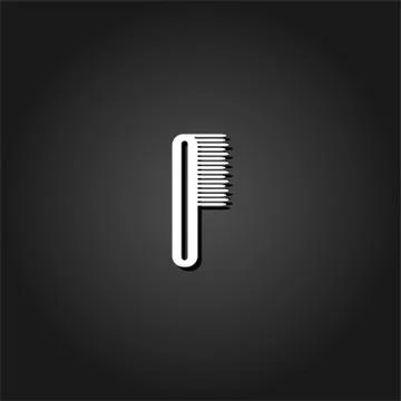 Comb icon flat. Stock Illustration