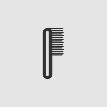 Comb icon flat. Illustrazione stock