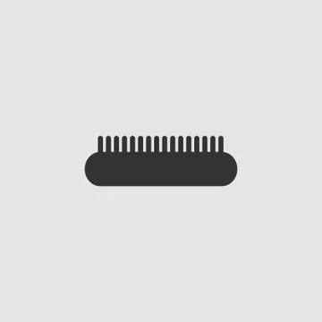 Comb icon flat. Stock Illustration