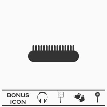 Comb icon flat. Stock Illustration