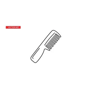 Comb icon - hair styling tool outline symbol with line art Stock Illustration