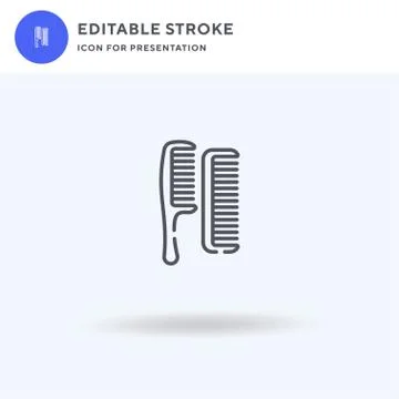 Comb icon vector, filled flat sign, solid pictogram isolated on white, logo Stock Illustration