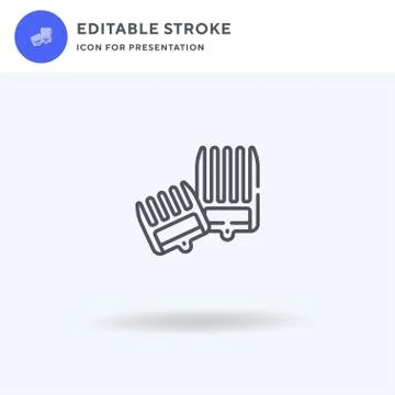 Comb icon vector, filled flat sign, solid pictogram isolated on white, logo Stock Illustration