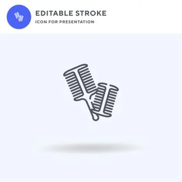 Comb icon vector, filled flat sign, solid pictogram isolated on white, logo Stock Illustration