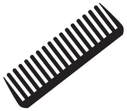 Comb icon on white background. Wide tooth comb sign. Hairbrush black symbol. Stock Illustration