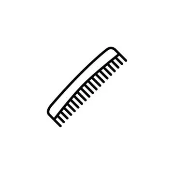 Comb Line Icon In Flat Style Vector Icon For Apps, UI, Websites. Hairbrush Stock Illustration