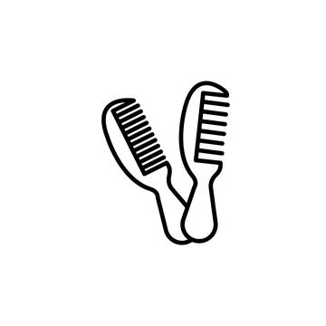 Comb line icon illustration vector graphic. Simple element illustration vector Stock Illustration