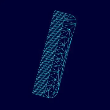 Comb low poly triangulation triangulated polygonal electric cyan blue vibrant Stock Illustration