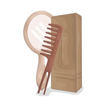 Comb with Mirror Illustration Stock Illustration