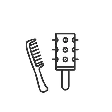 Comb outline icon vector for beauty salon ans barbershop Stock Illustration