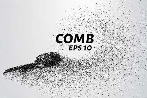 Comb from the particles. Comb crumbles into small circles and dots. Stock Illustration