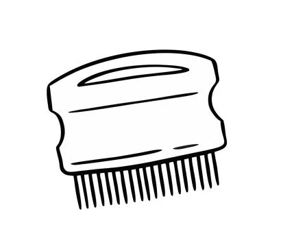 A comb for pets. Pet grooming. Doodle style hand drawn. Vector illustration. Stock Illustration