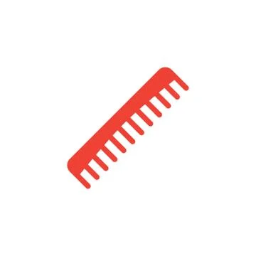 Comb Red Icon On White Background. Red Flat Style Vector Illustration 스톡 일러스트