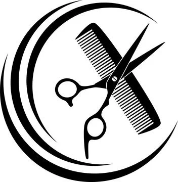 Comb, Scissors, Barber, Logo Stock Illustration