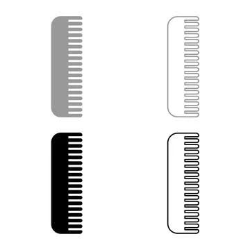 Comb set icon grey black color vector illustration image solid fill outline c Stockillustratie