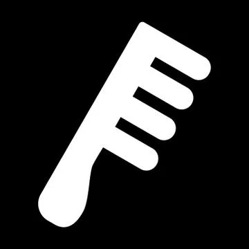 Comb vector icon. Black and white comb illustration. Solid linear beauty and イラスト素材