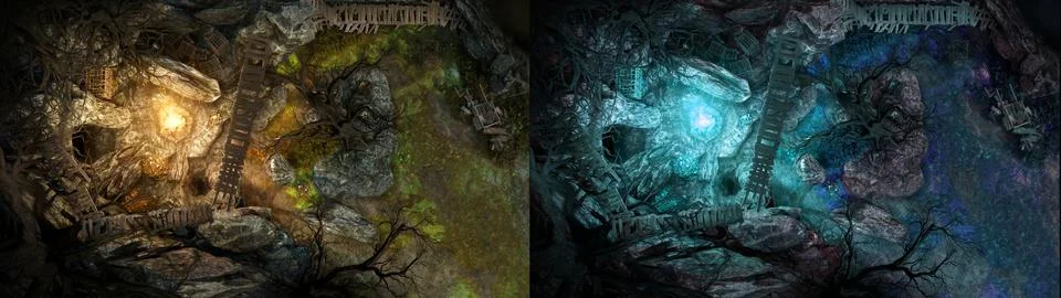 A combat adventure map for the board game dungeons and dragons, D&amp;D, with a l イラスト素材