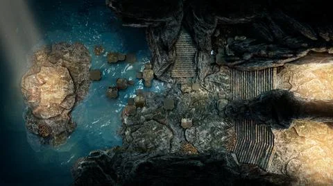 A combat adventure map for the board game dungeons and Dragons, D&amp;D, with a p 스톡 일러스트