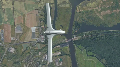 Combat aerial drone flying at high altitude. Stock Footage 201830500