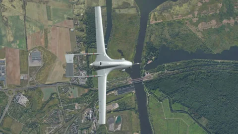 Combat aerial drone flying at high altitude. Stock Footage 202172974