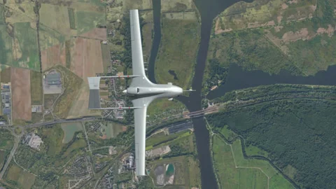 Combat aerial drone flying at high altitude. Stock Footage 202174437