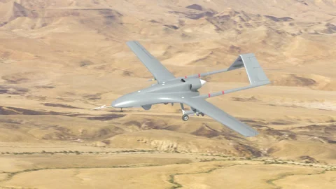 Combat aerial drone flying at high altitude. 動画素材 339191608