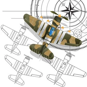 Combat aircraft. Stock Illustration
