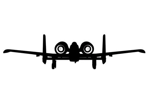 Combat aircraft silhouette. Back view. Vector illustration Stock Illustration