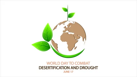 Combat desertification and drought World day to leaf planet Stock Footage 243981661