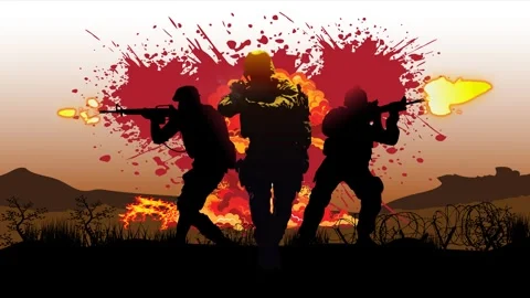 Combat Firefight Special Forces in Action Stock Footage 309978234