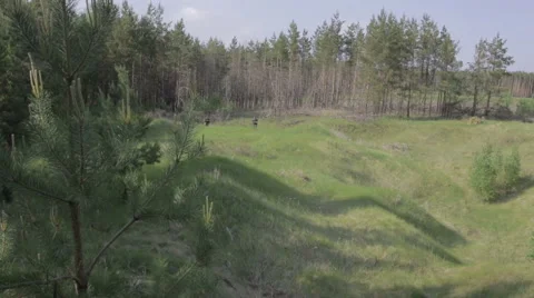 Combat firefight in the woods. World war II. The reconstruction of the battle Stock Footage 63752802