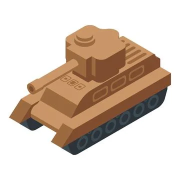 Combat gun icon isometric vector. Military tank Stock Illustration