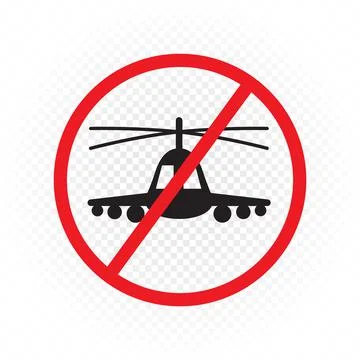 Combat helicopters are not allowed to fly sign Stock Illustration