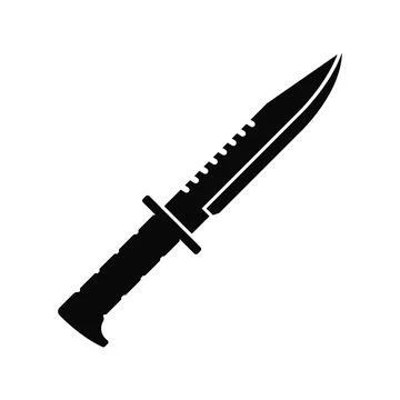 Combat knife icon in flat style. Vector. Stock Illustration