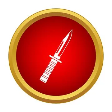 Combat knife icon representing danger and self defense Stock Illustration