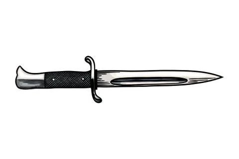 Combat Knife Vector illustration - Hand drawn Stock Illustration