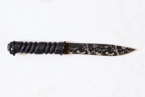 Combat knife on a white background close up,soldier's knife Stock Photos